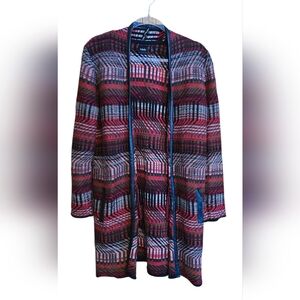 Rafaella Long Open Cardgan Sweater Medium